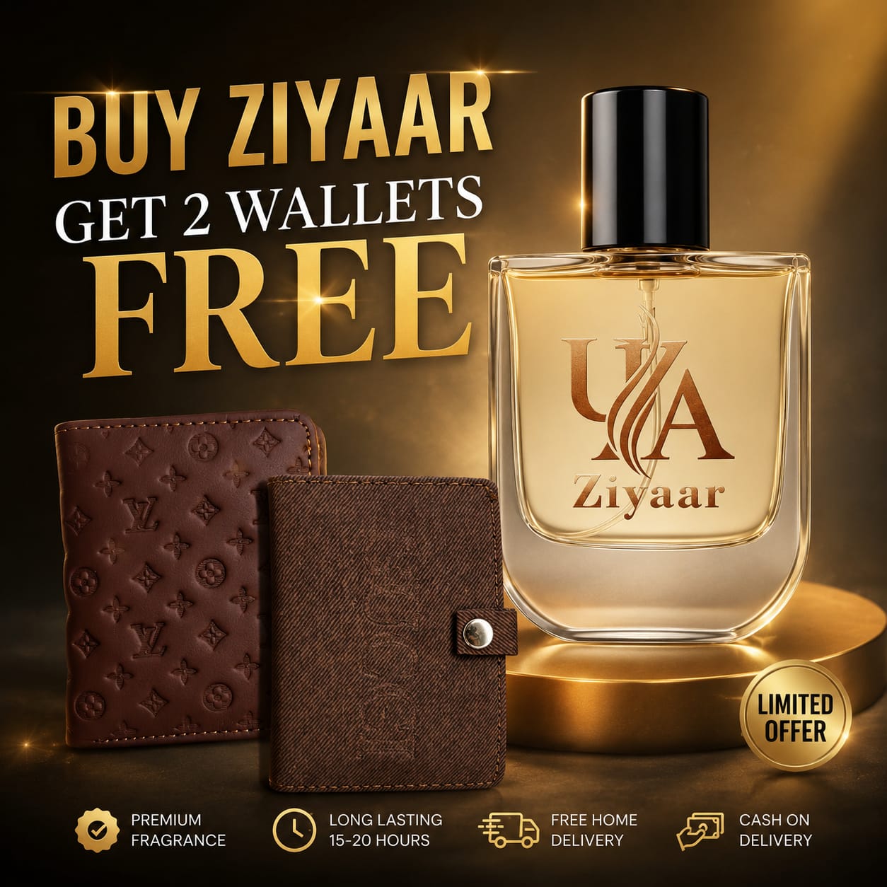 ✨ BUY ZIYAAR 60ML &amp; GET 2 PREMIUM WALLETS FREE! 🎁